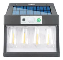 Comprar Aplique Reflector Led Panel Solar 4 Focos Sensor Movimiento