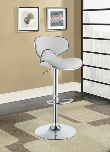 Imagen 4 de 5 de Banco Moderno Y Minimalista Blanco, Altura Ajustable
