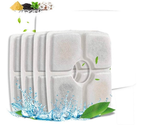 Imagen 1 de 6 de Repuesto Filtros Flower Fountain Bebedero Fuente Gatos X 4 Color Blanco