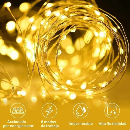 De Paquete De 6 Luces Led De Alambre De Cobre Con Energía