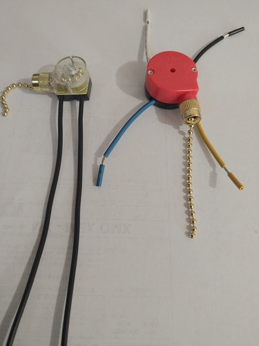 Juego Switch Ventilador De Techo Luz Y 3 Velocidades. 2 Pzs