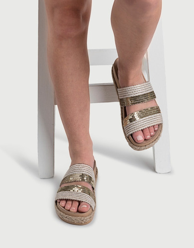 Imagen 4 de 7 de Sandalias Birk Yute Lentejuelas Guada Viamo Dama Mujer