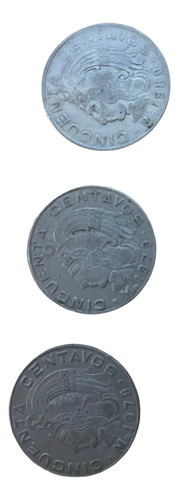 3 Monedas Cincuenta Centavos 1978, 1979 Y 1980