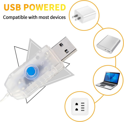 Luces De Hadas 40 Pies 100 Led Usb Luces De Cuerda De Centel