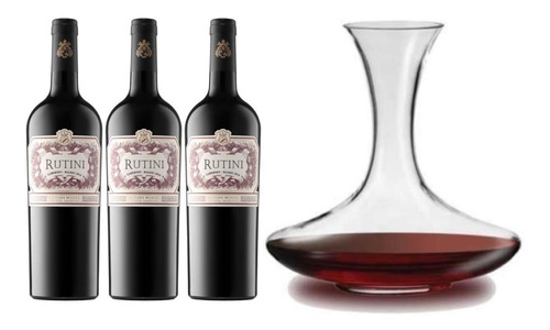 Vino Rutini Cabernet Malbec X3 + Decantador Para Vino Cuotas