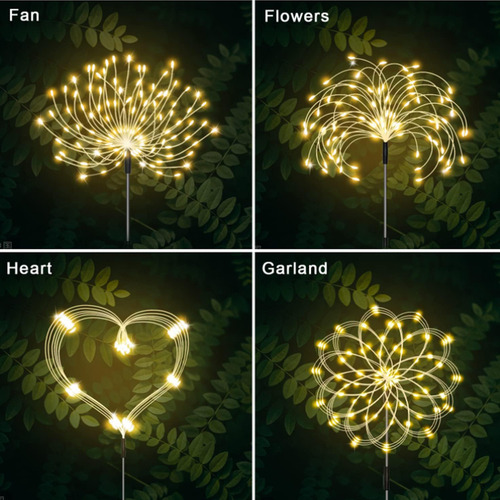 Luces Solares Impermeables Para Fuegos Artificiales, Guirnal