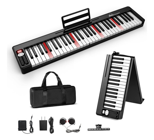 Teclado De Piano Plegable 61 Teclas Con Bluetooth Midi