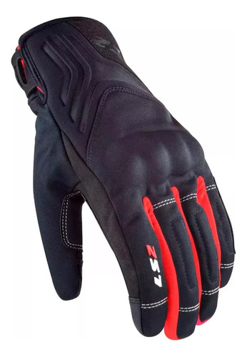 Guantes Ls2 Hombre Jet 2 Negro Corto Fas Motos Color Rojo Talle M