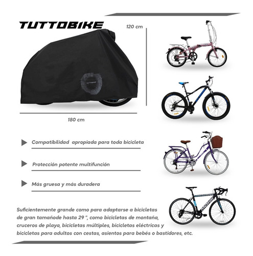 Imagen 5 de 9 de Funda Para Bicicleta Protectora Impermeable Tuttobike