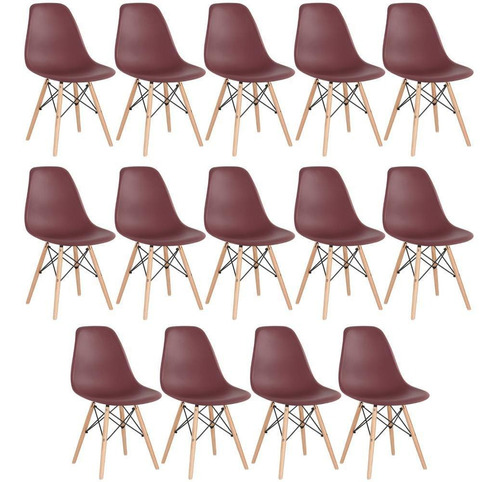 14 Cadeiras Eames Wood Cozinha Jantar Pés Palito Cores Cor da estrutura da cadeira Marrom