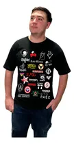 Comprar Remera Todas Las Bandas Rock Internacional Algodon Peinado