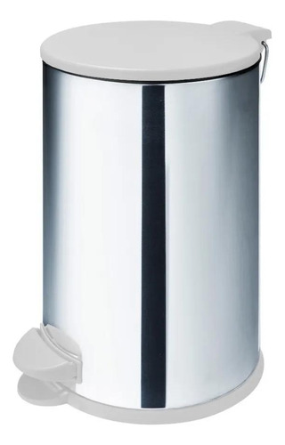 Lixeira De Pedal Aço Inox 12l Com Tampa Branco - Martinazzo