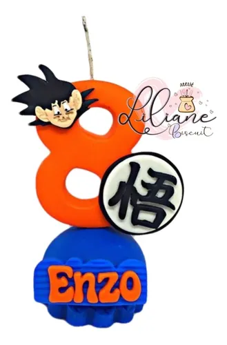 Vela / Topo Goku Dragon Ball Z Biscuit - Festa Infantil Vela / Topo Goku Dragon Ball Z Biscuit - Festa Infantil