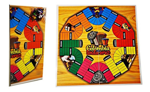 Juego Parqués Doblar Plegable Imantado 48cm Doble Cara 4 Y 6