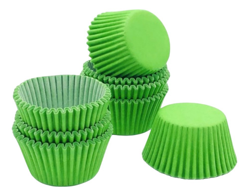 Pirotin Cupcake Nº10 Liso Verde Manzana Caja X510