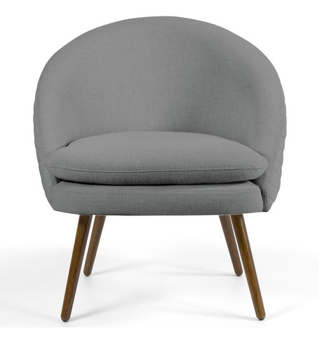 Poltrona Decorativa Pés Palito Rafa C-416 Linho Cinza Escuro