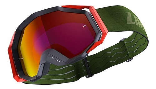 Lentes Limar Roc Ciclismo Policarbonato Revo Cat 3 Lente Rojo Armazón Verde Oscuro