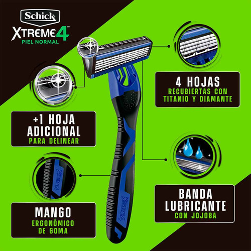 Rastrillo Desechable Schick hombre Xtreme 4 2 unidades