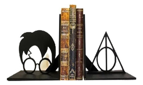 Suporte Para Livros Mesa Harry Potter Decorativo Mdf Parede Cor Preto Cor da armação Preto