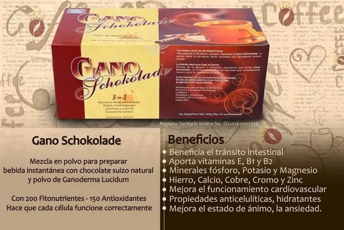 Gano Chocolate Con Ganoderma - - Unidad a $6845