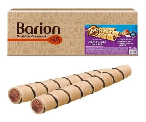 Tubetes Rolinho De Wafer Recheado Creme De Avelã 2 Kg Barion