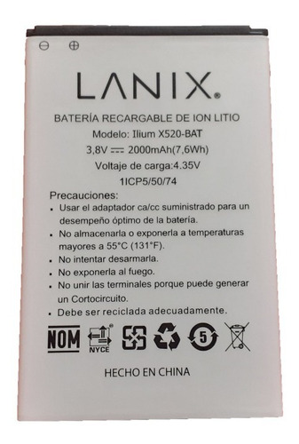 Batería Lanix Para Ilium X520 100% Original Garantia