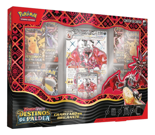 Box Pokémon Destinos De Paldea Charizard Ex Brilhante Copag Idioma Português