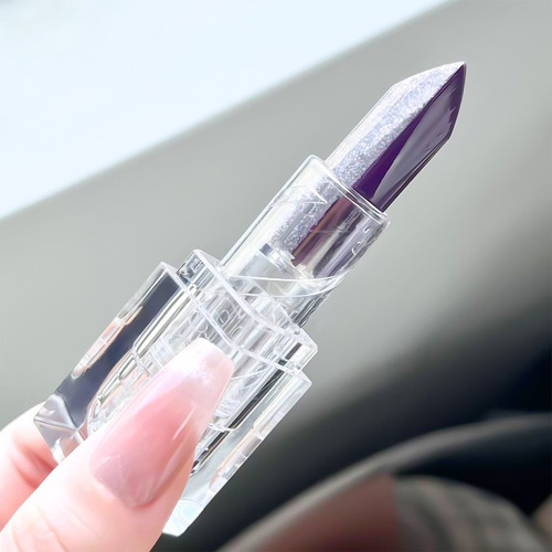 Lápiz Labial Degradado De Dos Tonos, 2 En Uno, Morado, Silve