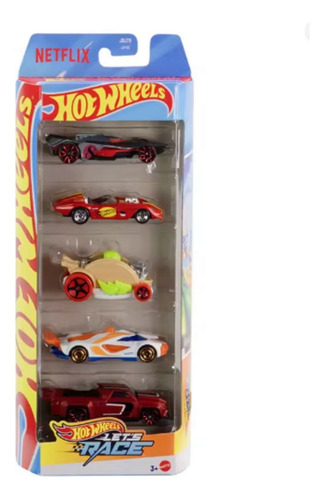 Pack 5 Autos Basicos Hotwheels - Hw Let's Race