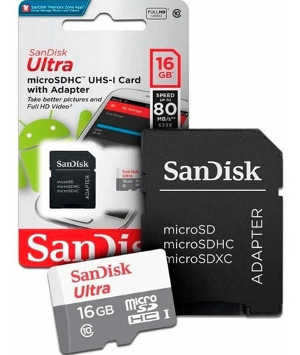 Cartão De Memória SanDisk 16Gb Micro Sd Ultra Classe