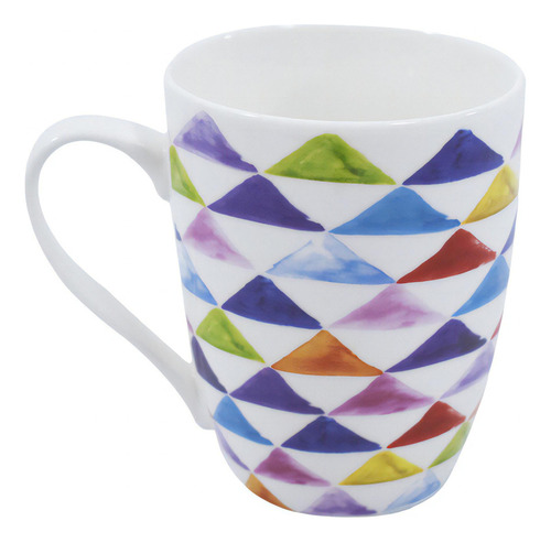 Caneca De Porcelana Triângulos 330ml