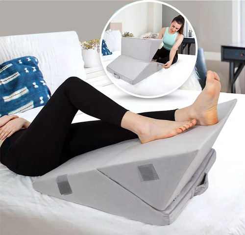 Juego 3 Almohadas Ajustables Cuña Memory Foam Color Gris
