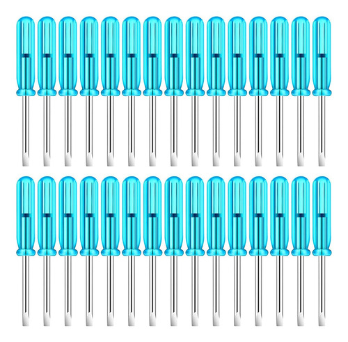 100 Destornilladores Ranurados, 2 Mm, Plano Y 45 Mm De Longi