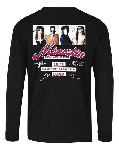 Playera Maneskin Rush World Tour 2023 Frente Y Espalda Ml
