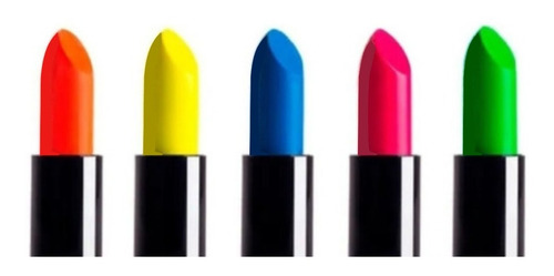 Labial Colores Neon Maquillaje Luz Ultravioleta Uv Lipstick