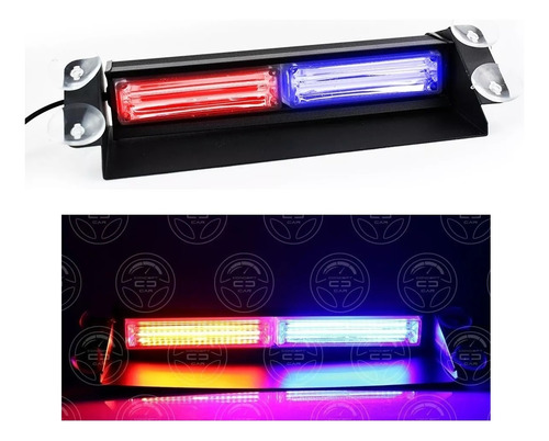 Barra Cob 2 Módulos 6 Funciones Estrobo Luz Roja / Azul Led