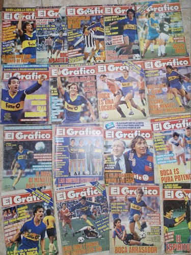 Lote 17 Revistas El Grafico * Tapa Boca Juniors  Año 1986/87