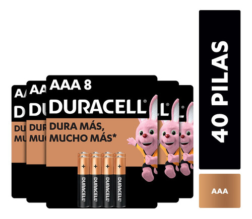 Pack 40 Pilas Alcalinas Duracell Blíster Aaa