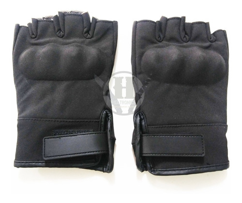 Guantes Tacticos Negro Softshell Dedo Cortado Proteccion 