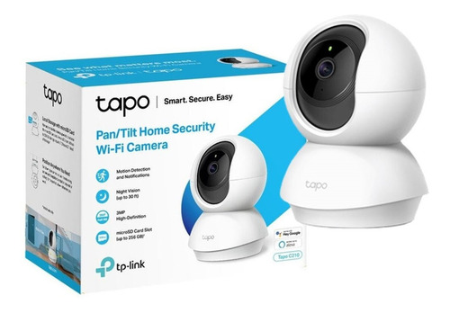 Tapo C210 3mp 2k Cámara Wi-fi De Vigilancia Interior 360º