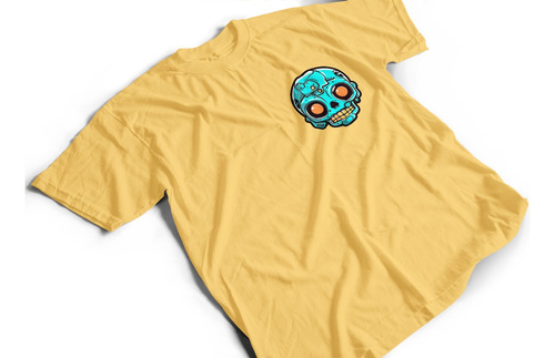Camiseta De Algodón Con Logo De Calavera Terror Full Color