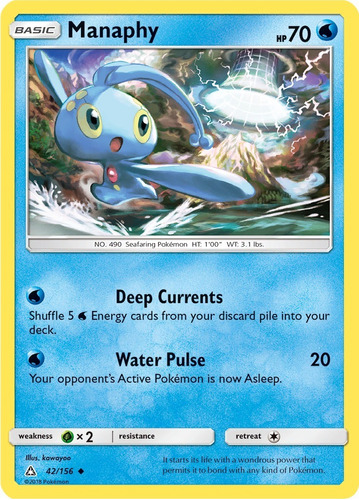 Cartas Pokemon Manaphy 42/156 S&m Ultra Prism Upr