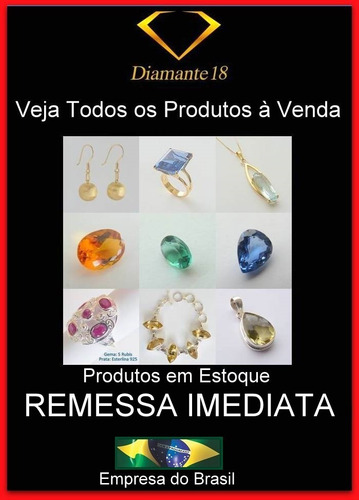 Anel De Ouro Branco 18k Com Turmalina E Diamante 1888