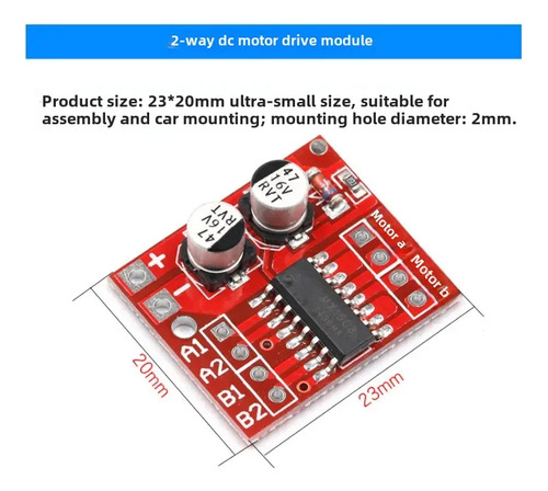 Motor De Corriente Continua L298n Versión Roja - Módulo De P