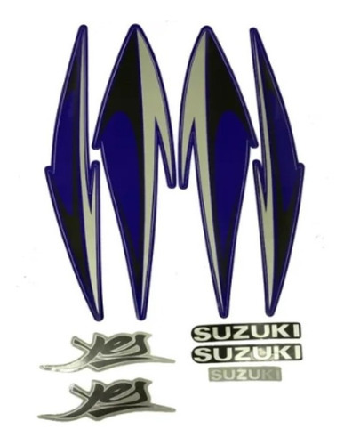 Kit Jogo De Adesivos Suzuki Yes 125 Azul 2007 Cor Azul