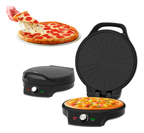 Máquina Eléctrica Para Hacer Pizzas Antiadherente Encimera Negro