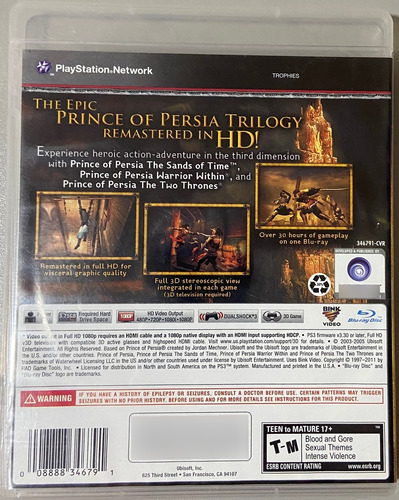 Prince Of Persia Trilogy - Ps3 - Usado