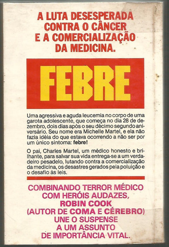 Livro Febre - Robin Cook (Usado)