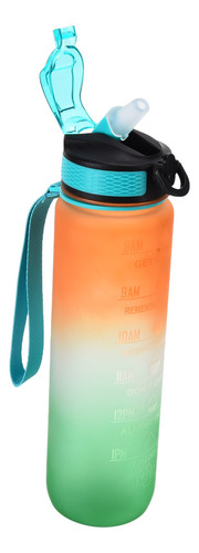 Botella De Agua Portátil Naranja Mate De 1000 Ml Para Deport