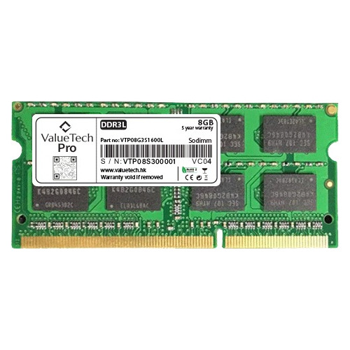 Memoria Ram Valuetech 8gb Ddr3l 1600mhz Sodimm Para Laptop